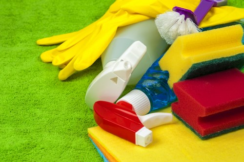 Professional cleaner vacuuming a modern SW3 living room
