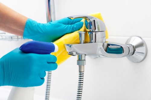 Deep cleaning in a Sw3 home kitchen with detailed surface care