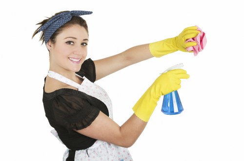 Professional carpet cleaner managing wet floor safety